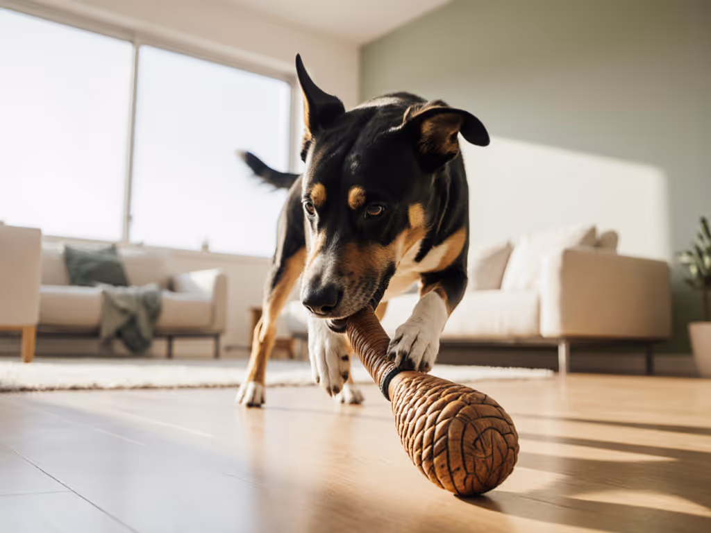 dog_tugging_on_bio-fabricated_leather-style_sustainable_tug_toy